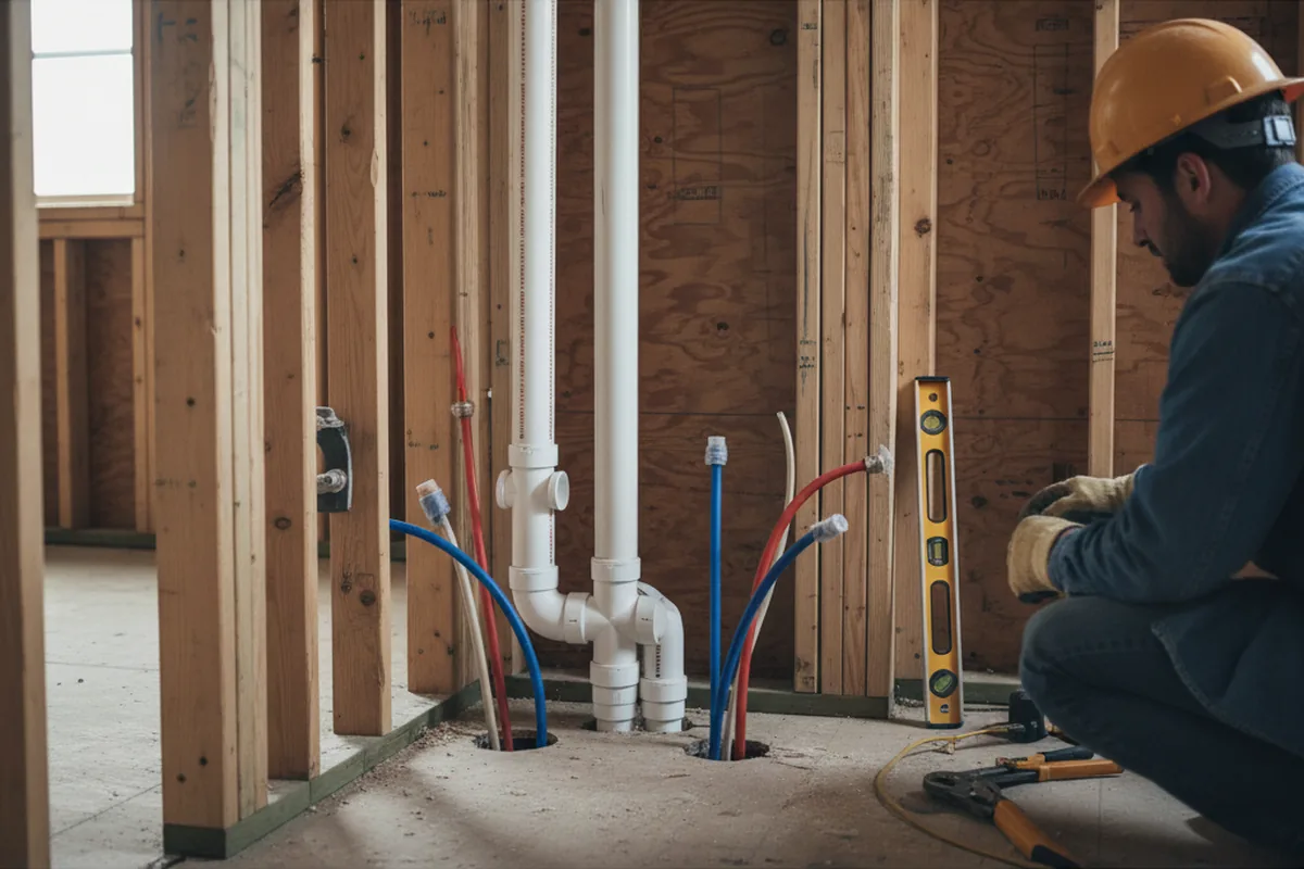 Drain and supply rough-in during Garbage Disposal Repair in Liberal